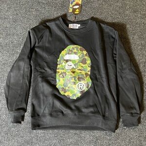 Bape Black Sweater with Camo Ape Logo